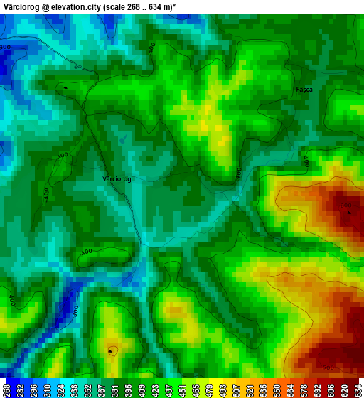 Vârciorog elevation map