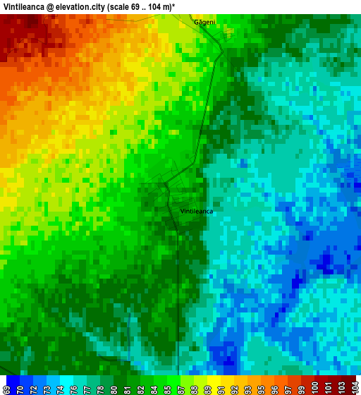 Vintileanca elevation map