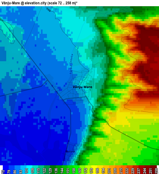 Vânju-Mare elevation map