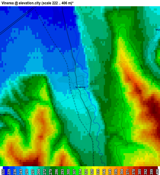 Vinerea elevation map