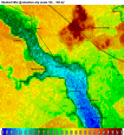 Vânătorii Mici elevation map