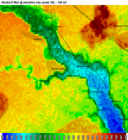 Vânătorii Mari elevation map