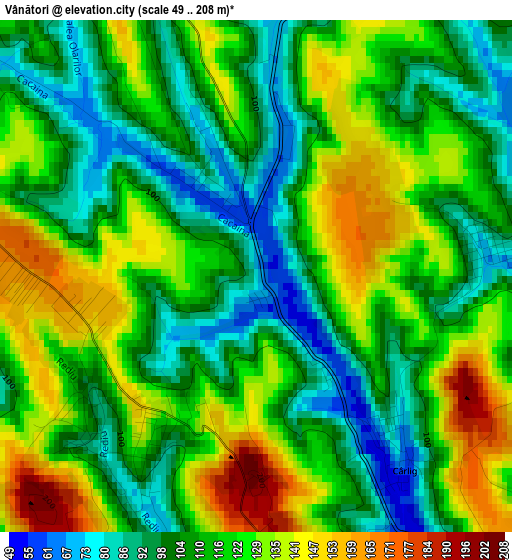 Vânători elevation map