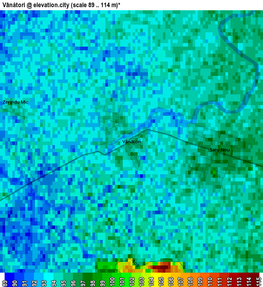 Vânători elevation map