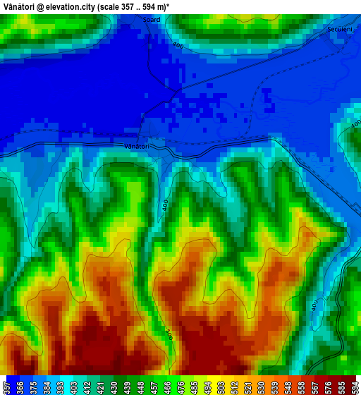 Vânători elevation map