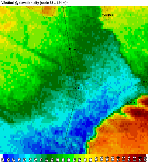 Vânători elevation map