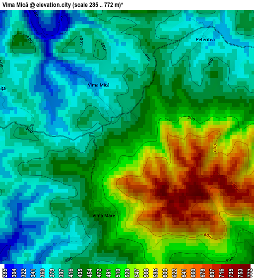 Vima Mică elevation map