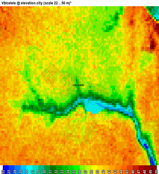 Vâlcelele elevation map