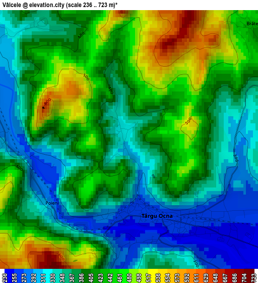 Vâlcele elevation map