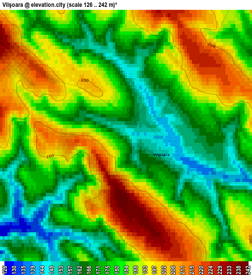 Viişoara elevation map