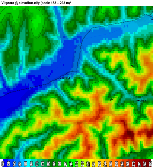 Viişoara elevation map