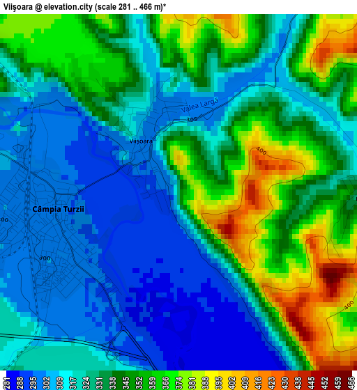 Viişoara elevation map