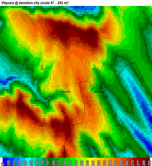 Viişoara elevation map