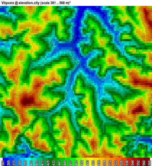 Viişoara elevation map