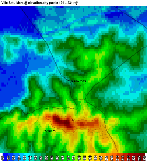 Viile Satu Mare elevation map