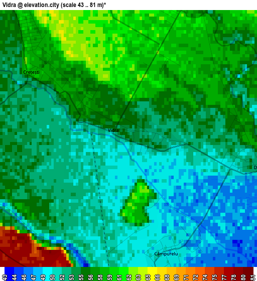 Vidra elevation map