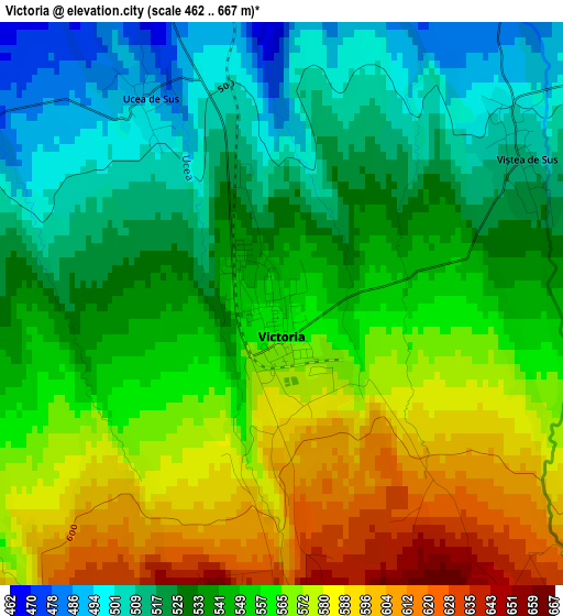 Victoria elevation map