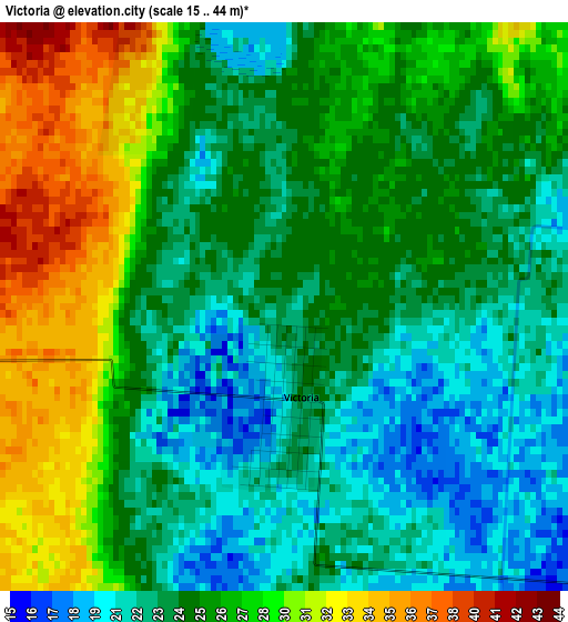 Victoria elevation map