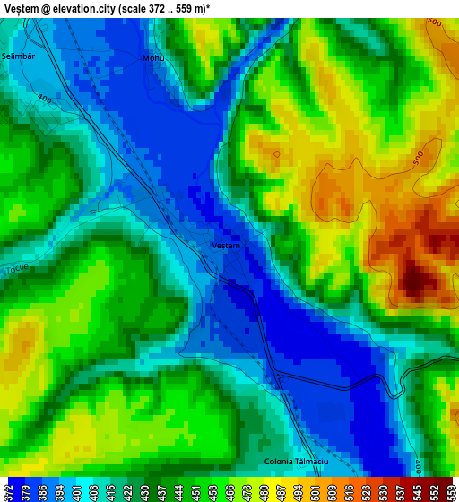 Veștem elevation map