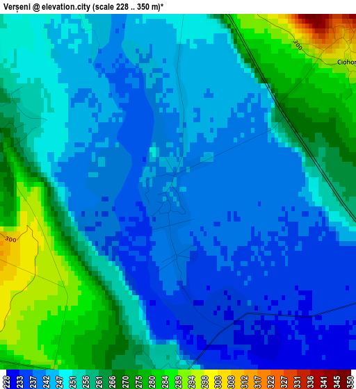 Verșeni elevation map