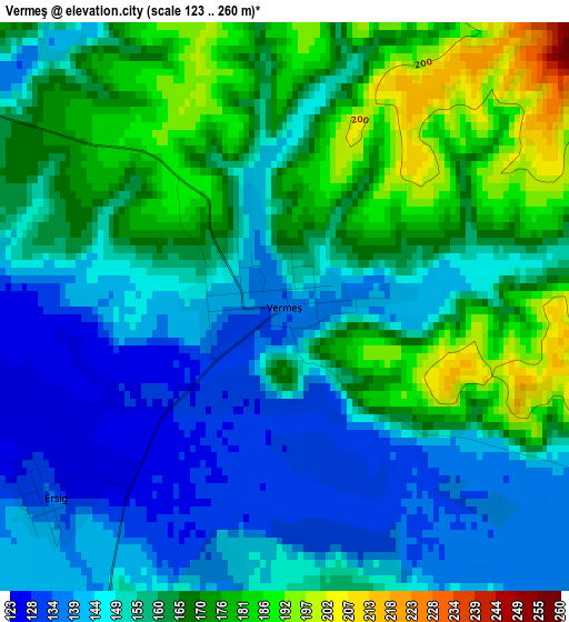 Vermeş elevation map