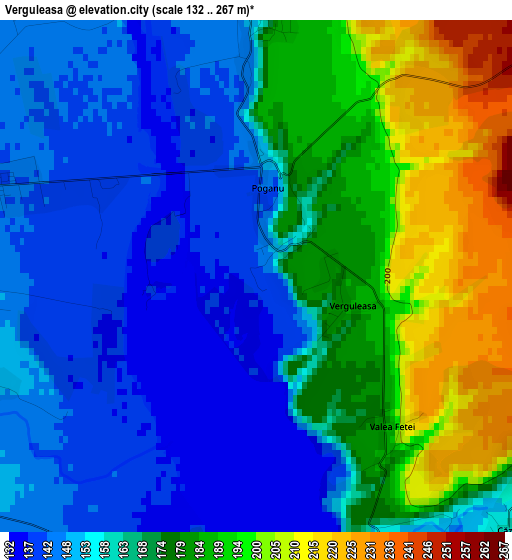 Verguleasa elevation map