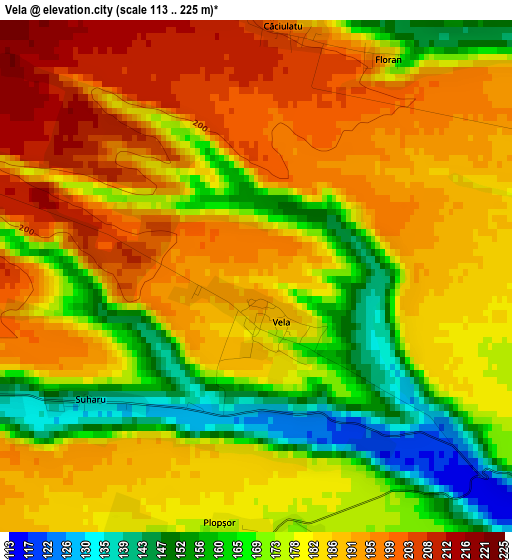 Vela elevation map