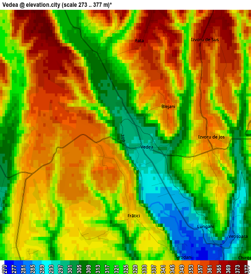 Vedea elevation map