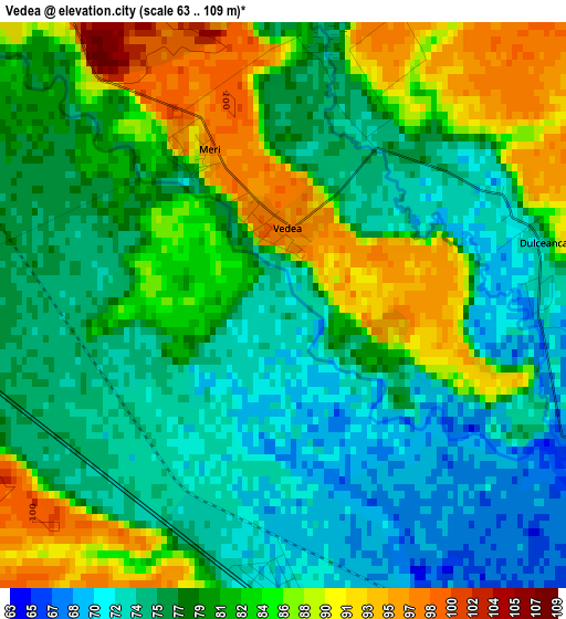 Vedea elevation map