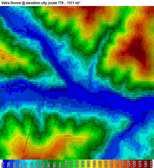 Vatra Dornei elevation map