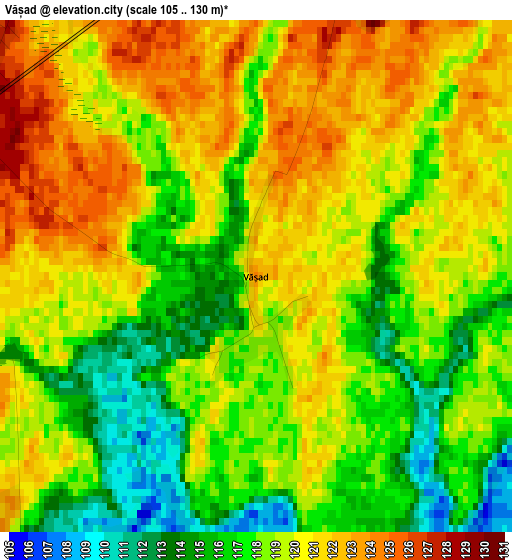 Vășad elevation map