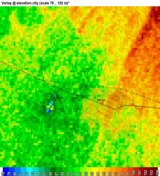 Variaş elevation map