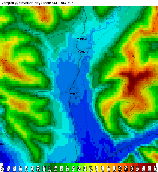 Vărgata elevation map