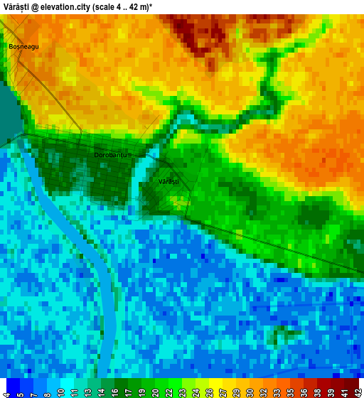 Vărăști elevation map