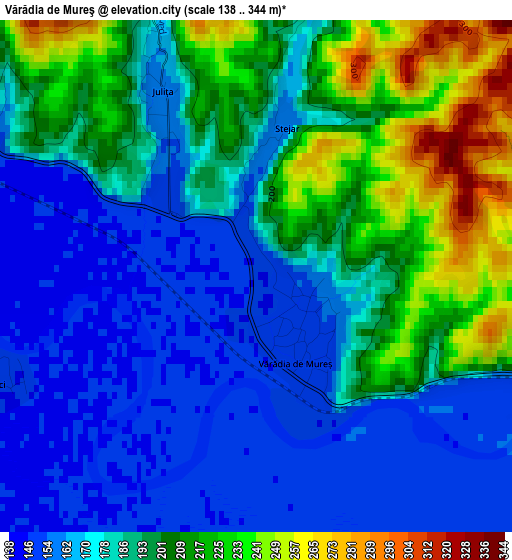 Vărădia de Mureş elevation map