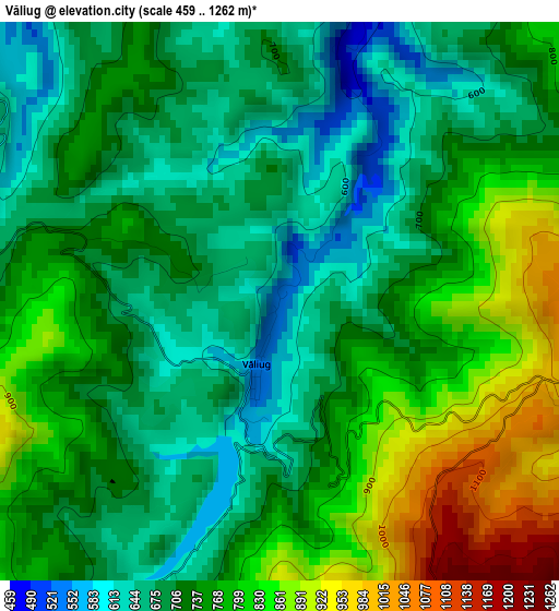 Văliug elevation map