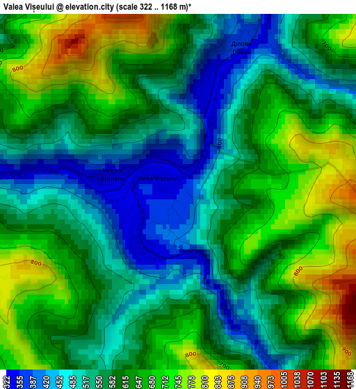 Valea Vișeului elevation map