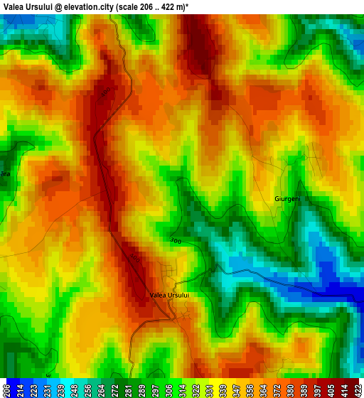 Valea Ursului elevation map