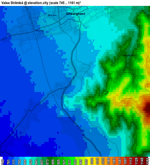 Valea Strâmbă elevation map