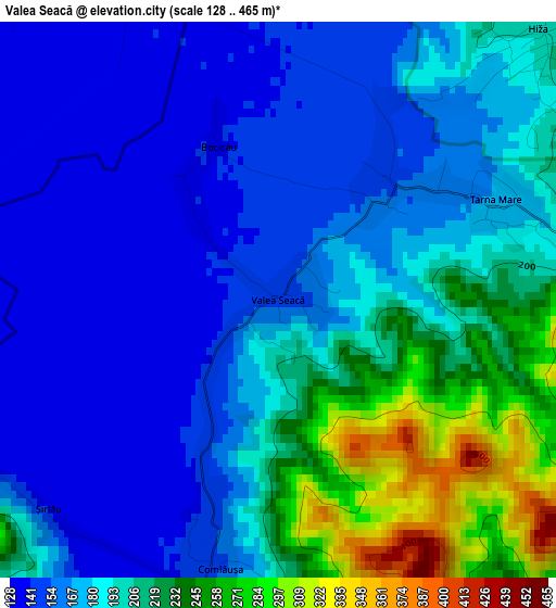 Valea Seacă elevation map