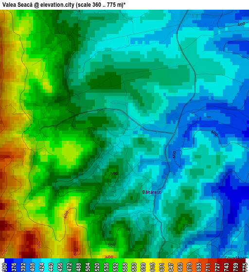 Valea Seacă elevation map