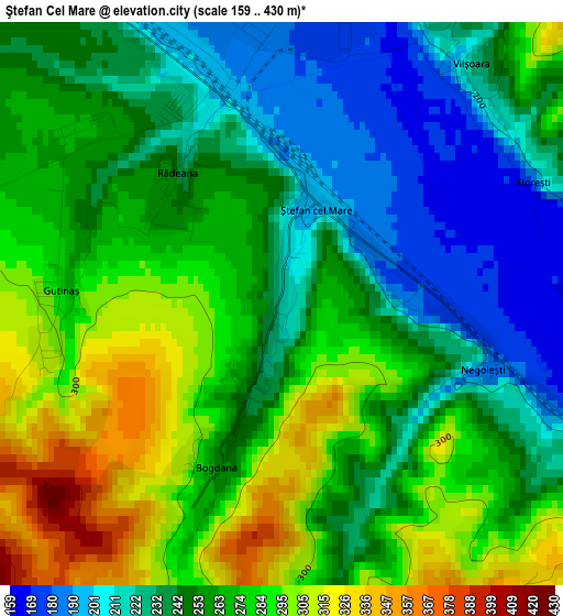 Ştefan Cel Mare elevation map