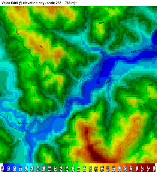 Valea Sării elevation map