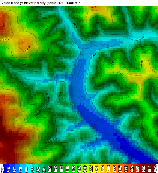 Valea Rece elevation map