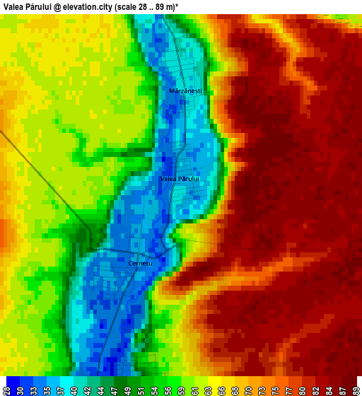 Valea Părului elevation map