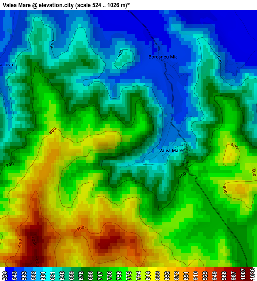 Valea Mare elevation map