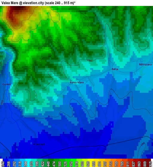 Valea Mare elevation map