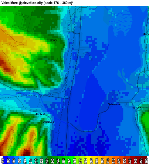 Valea Mare elevation map