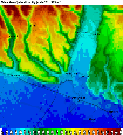 Valea Mare elevation map