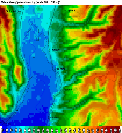 Valea Mare elevation map